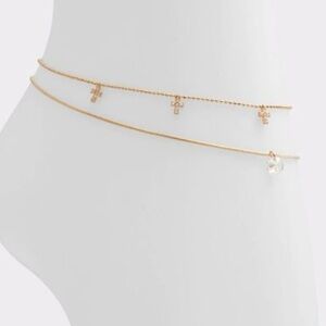 ALDO Gold Layered Anklet with Charms New
